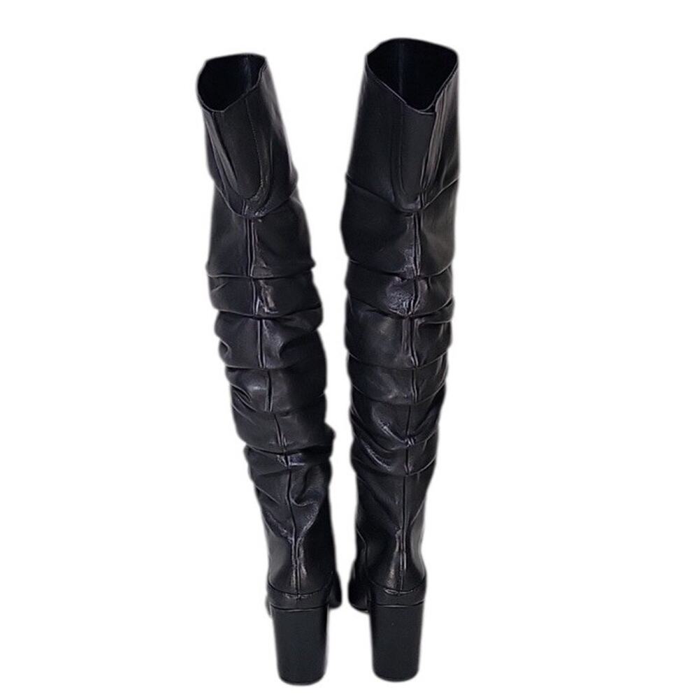 INC International Concepts Womens Tabithaa Leather Over The Knee Black 5.5 M NIB - Picture 3 of 9